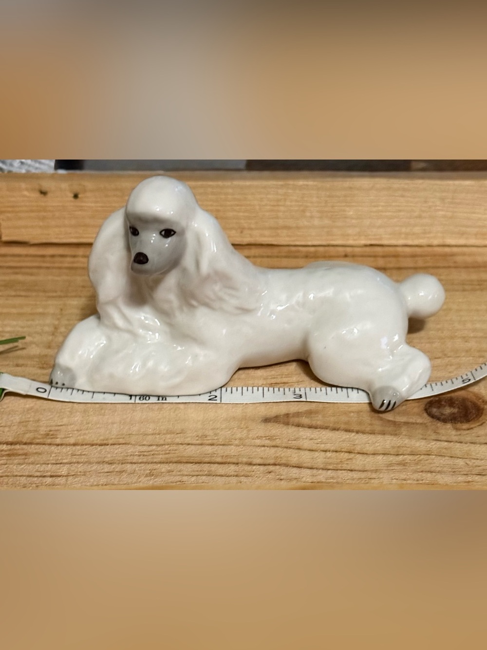 Lomonosov White Porcelain Poodle Figurine